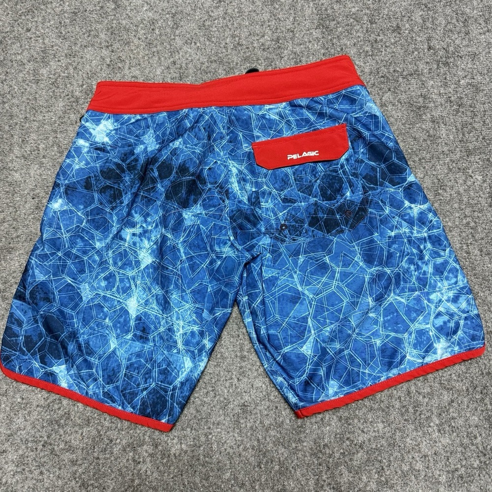Pelagic Board Shorts Mens 32 Blue Wedge Performance Outdoor Fishing Swim Boating - Picture 2 of 8